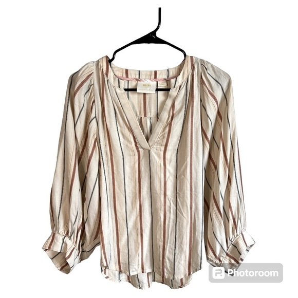 Maeve Anthropologie Boho Striped Top size XXS - Picture 2 of 5